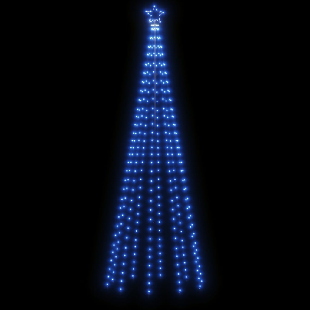 vidaXL Ziemassvētku egle ar pīķi, 310 zilas LED, 300 cm