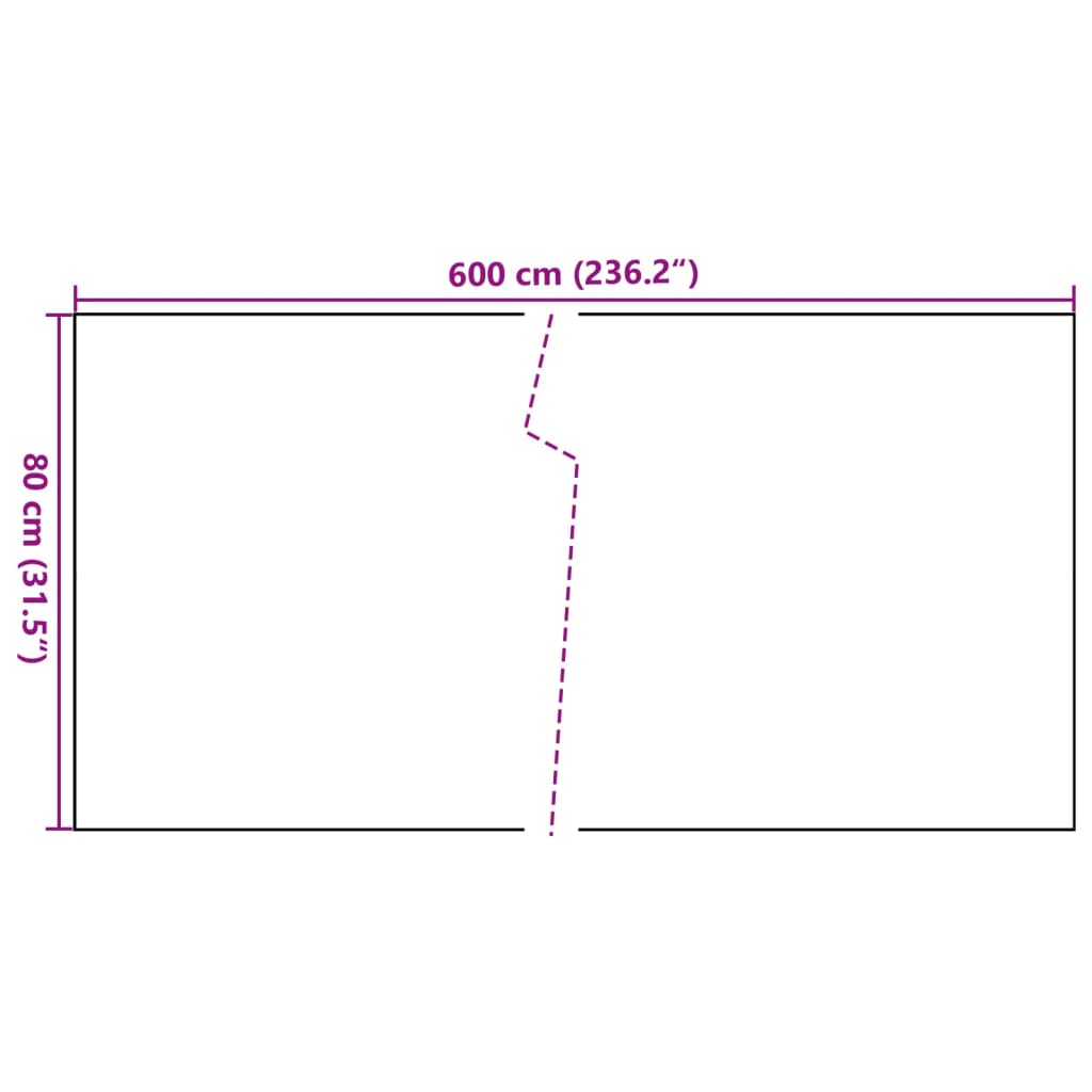 vidaXL balkona aizsegs, pelēks, 600x80 cm, PE rotangpalma