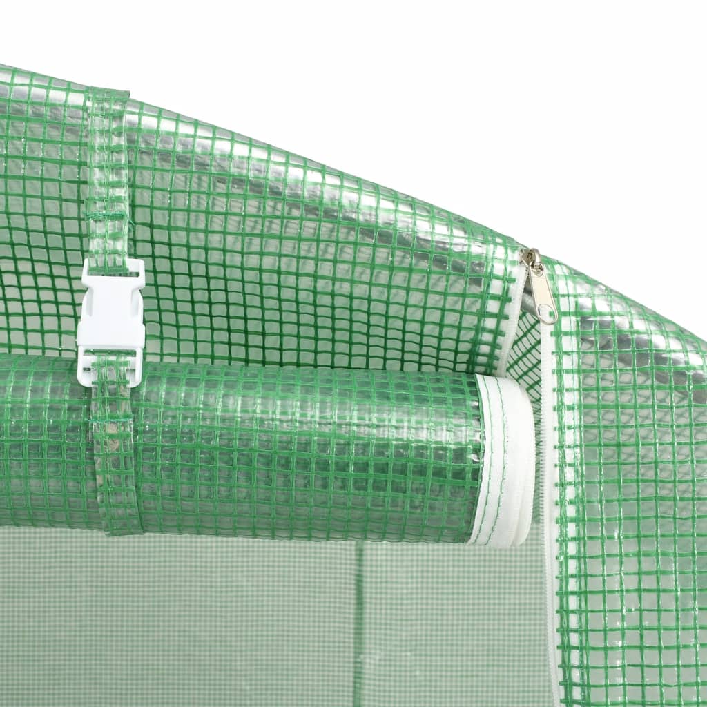 vidaXL siltumnīca ar tērauda rāmi, zaļa, 20 m², 10x2x2 m