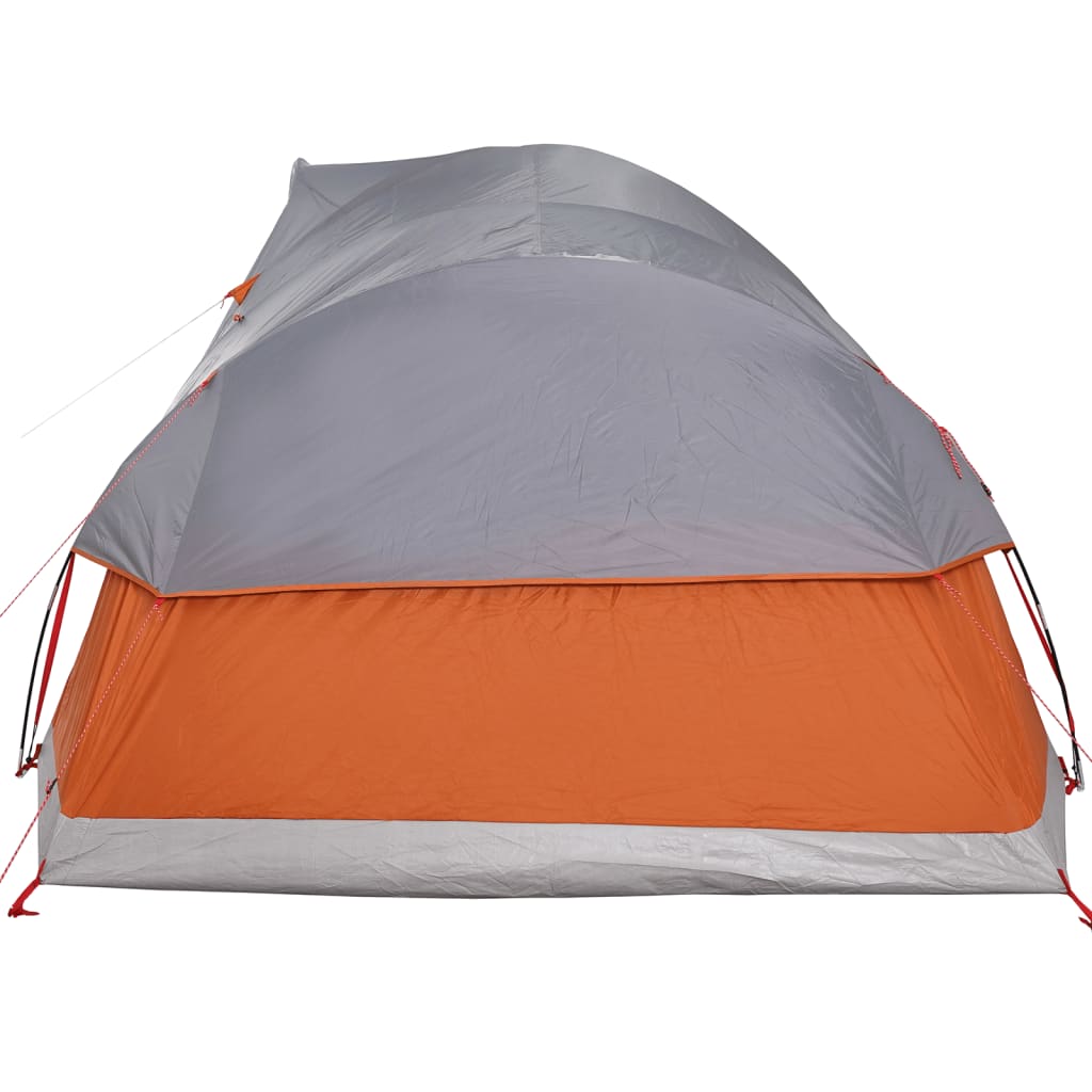 vidaXL ģimenes telts, 11 personām, pelēka, oranža, ūdensizturīga