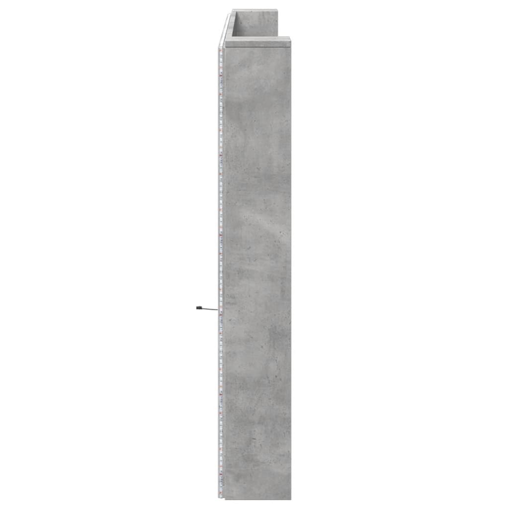 vidaXL galvgaļa skapis ar LED, betona pelēks, 220x16,5x103,5 cm