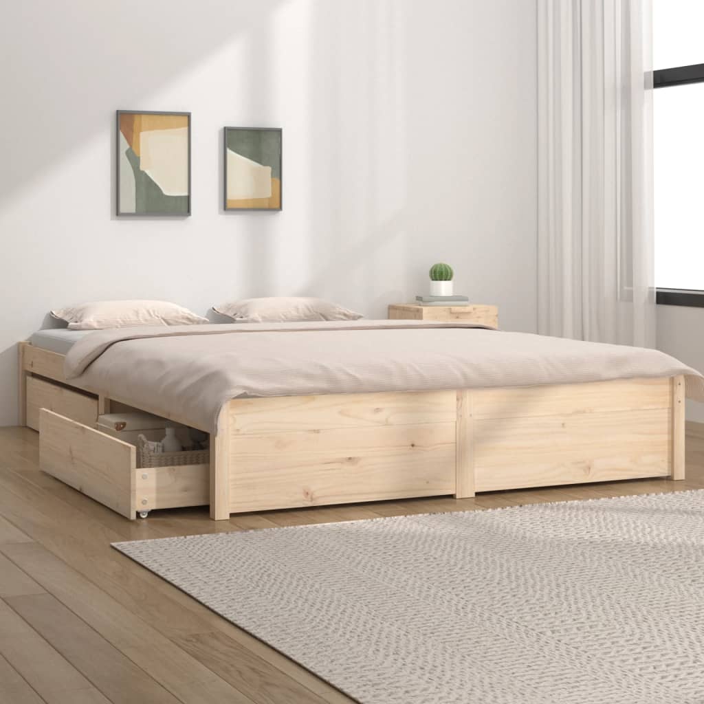 vidaXL gultas rāmis ar atvilktnēm, 140x200 cm
