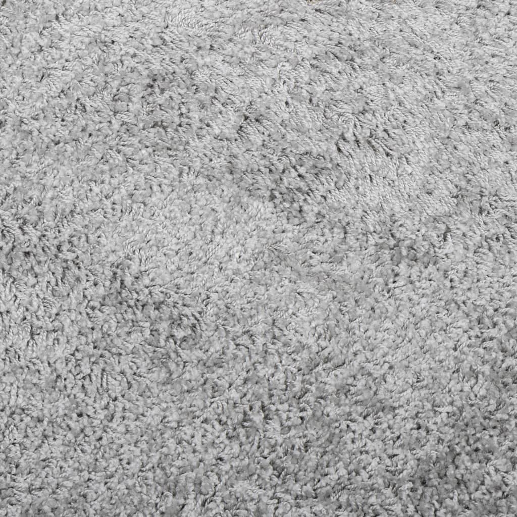 vidaXL paklājs PAMPLONA, Ø 240 cm, Shaggy, moderns, pelēks