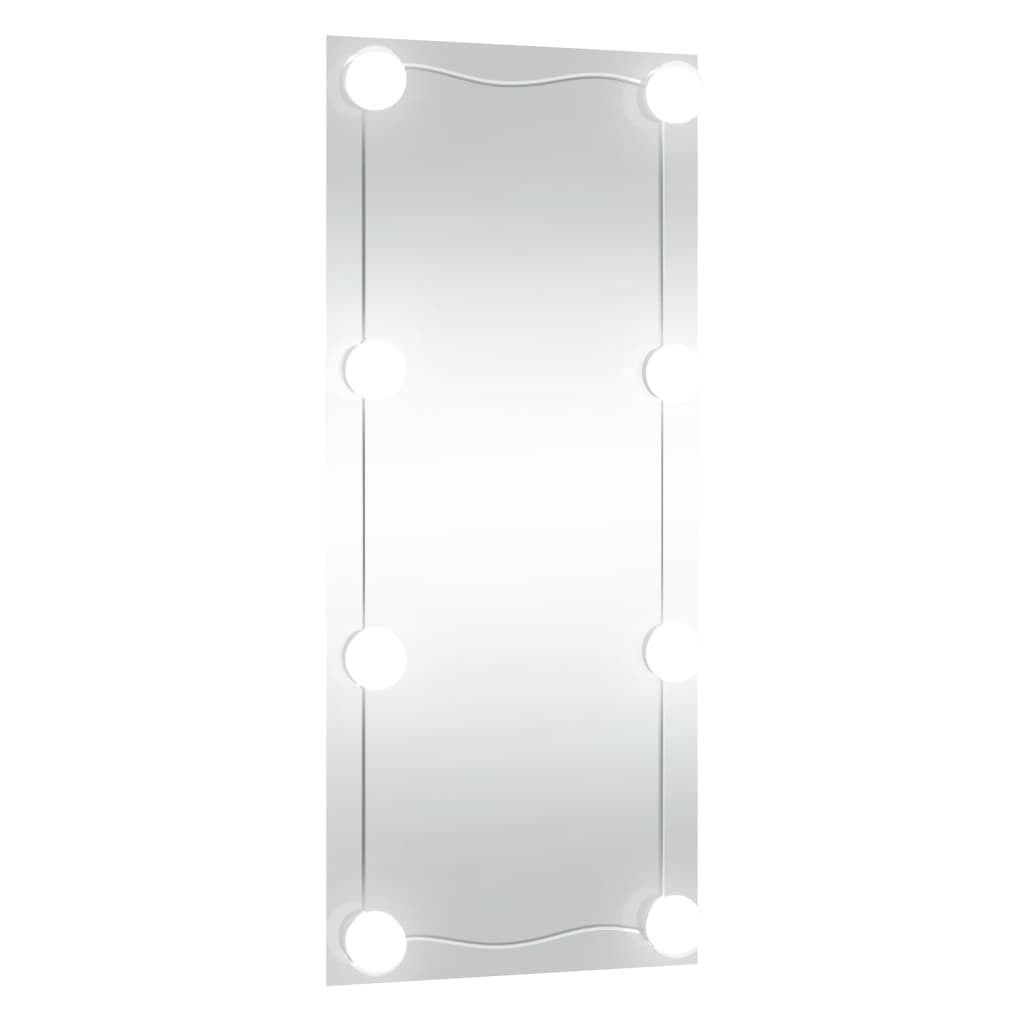 vidaXL sienas spogulis ar LED gaismām, 40x80 cm, stikls, taisnstūra