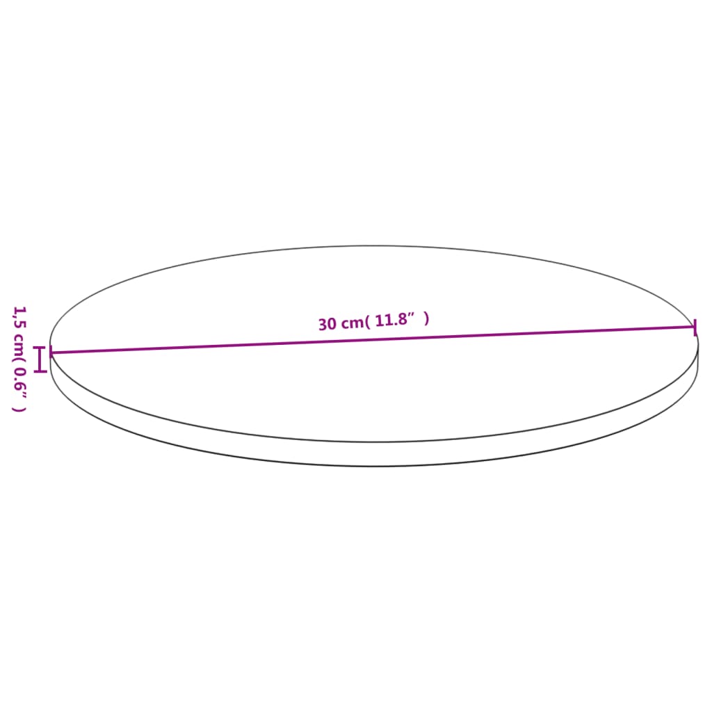 vidaXL galda virsma, Ø30x1,5 cm, bambuss