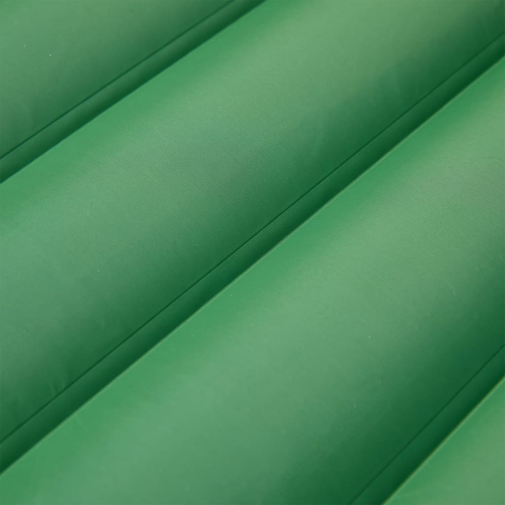 vidaXL pašpiepūšams kempinga matracis, spilvens, vienvietīgs, zaļš