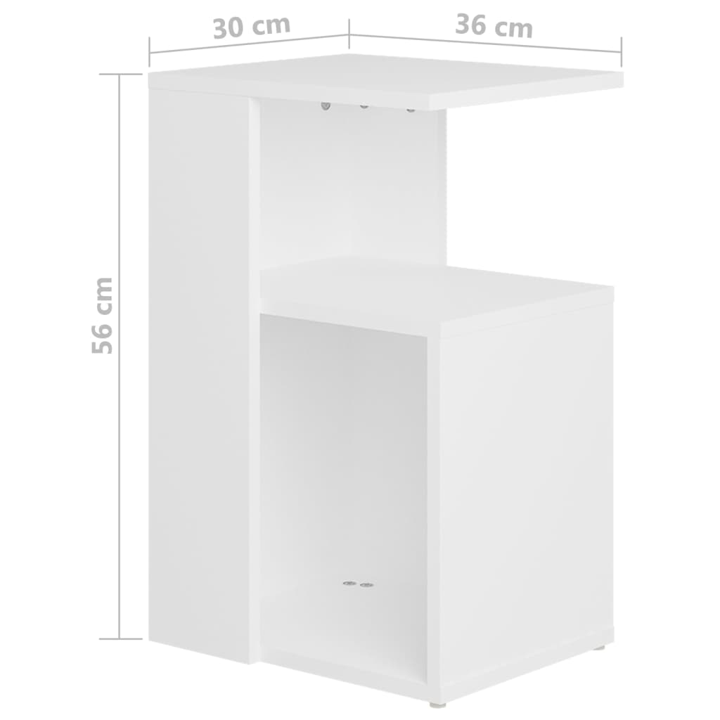 vidaXL galdiņš, balts, 36x30x56 cm, inženierijas koks