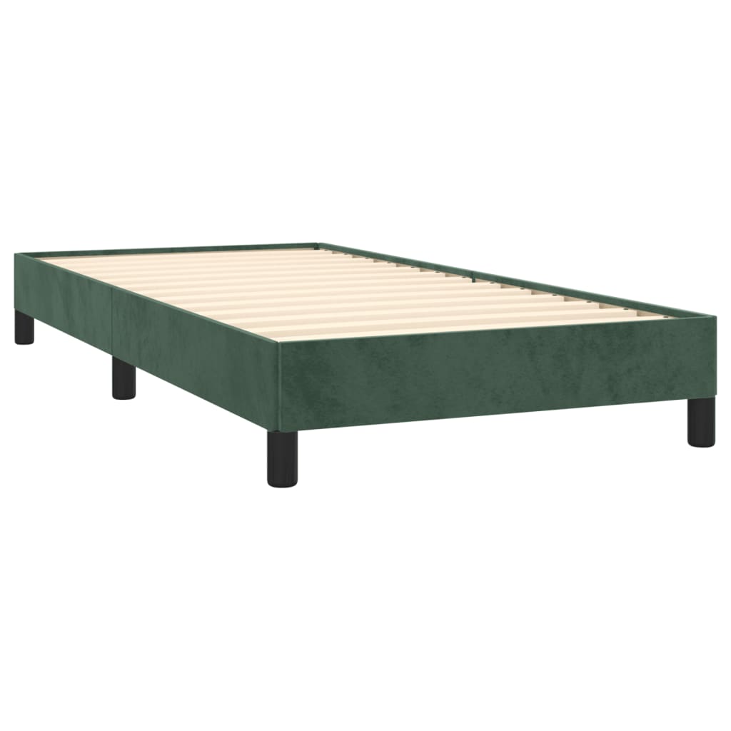 vidaXL gultas rāmis, tumši zaļš, 90x200 cm, samts