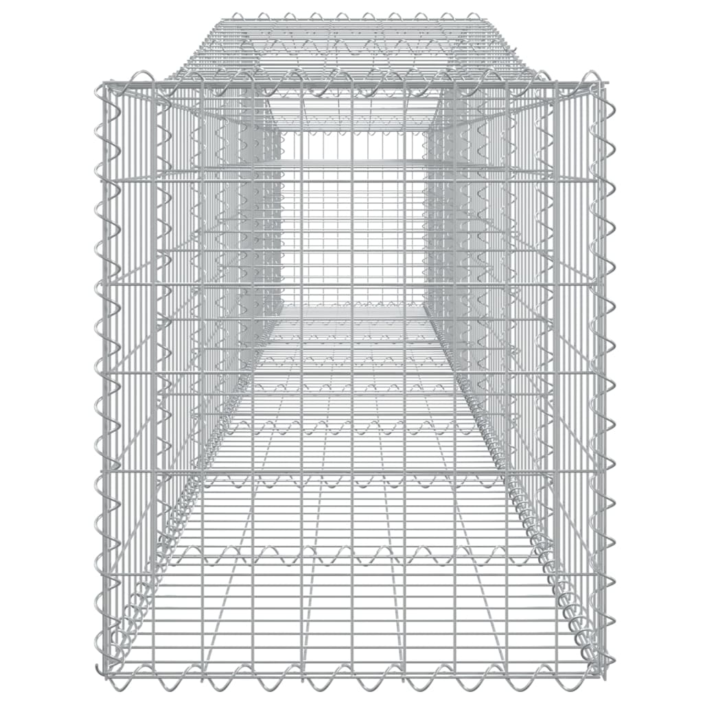 vidaXL arkveida gabiona grozi, 4 gb., 400x50x60/80cm, cinkota dzelzs