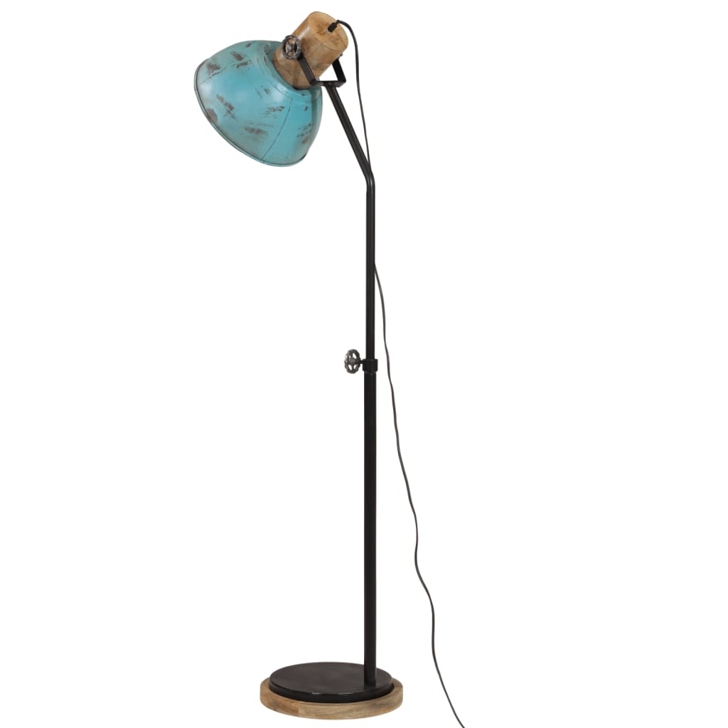 vidaXL grīdas lampa, 25 W, bružāti zila, 30x30x100-150 cm E27