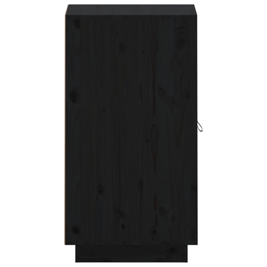 vidaXL kumode, melna, 34x40x75 cm, priedes masīvkoks