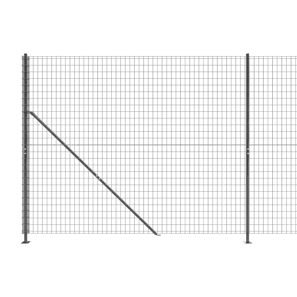 vidaXL stiepļu žogs ar atloku, 2,2x10 m, antracītpelēks