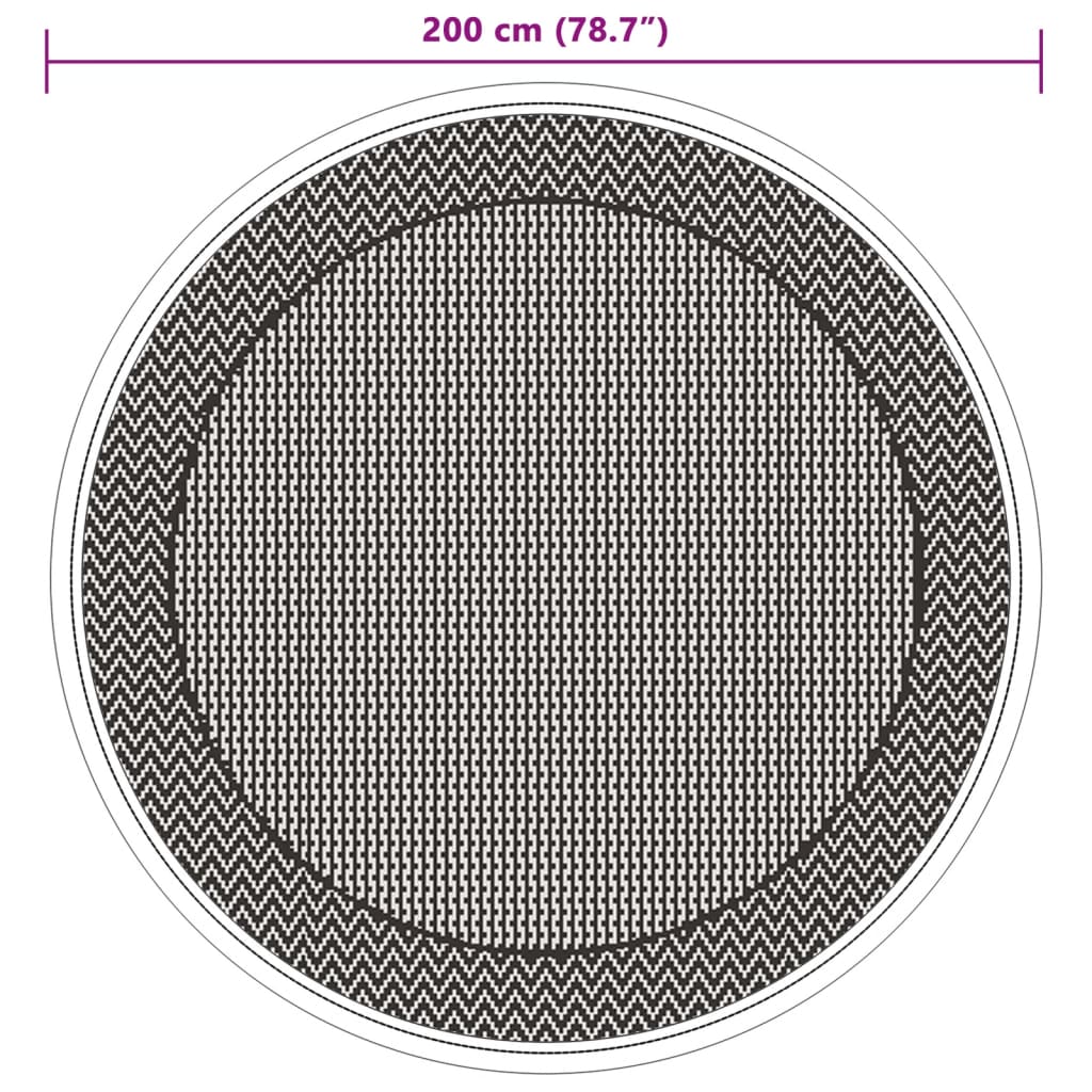 vidaXL āra paklājs, Ø200 cm, zaļš, PP