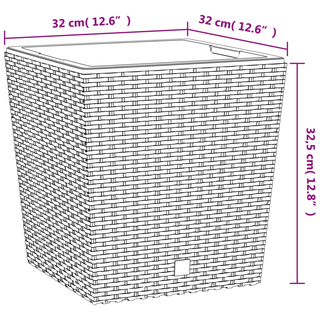 vidaXL puķu kaste ar izņemamu ieliktni, antracītpelēka, 21 /32 L, PP