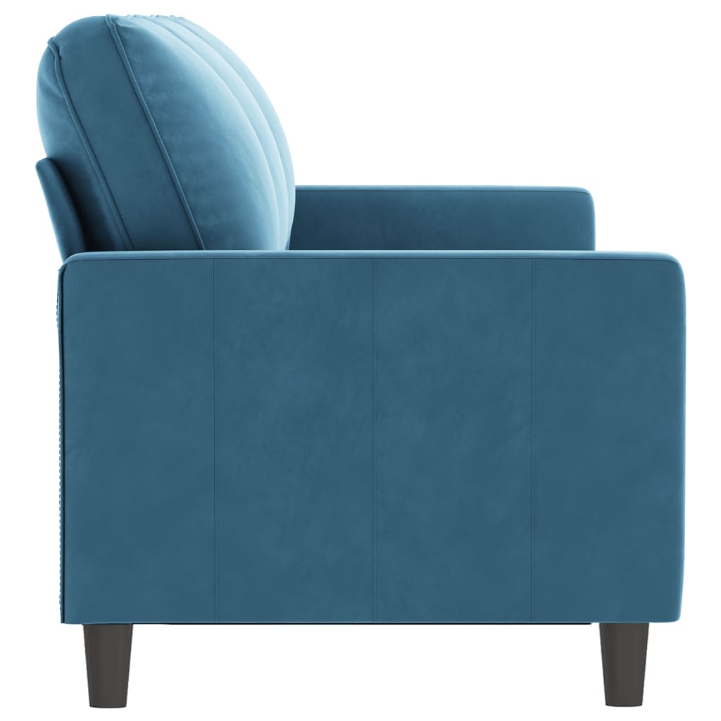 vidaXL trīsvietīgs dīvāns, zils, 180 cm, samts
