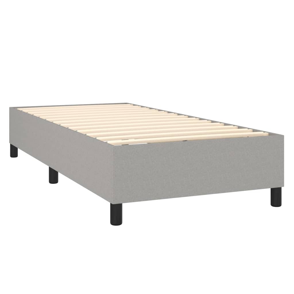 vidaXL atsperu gulta ar matraci, gaiši pelēka, 90x190 cm, audums