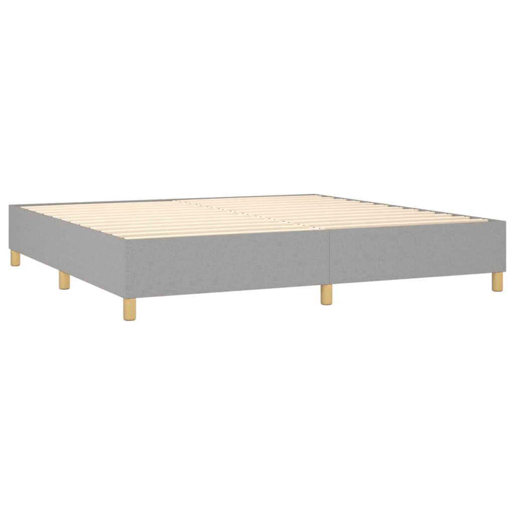 vidaXL atsperu gulta ar matraci, gaiši pelēka audums, 200x200cm