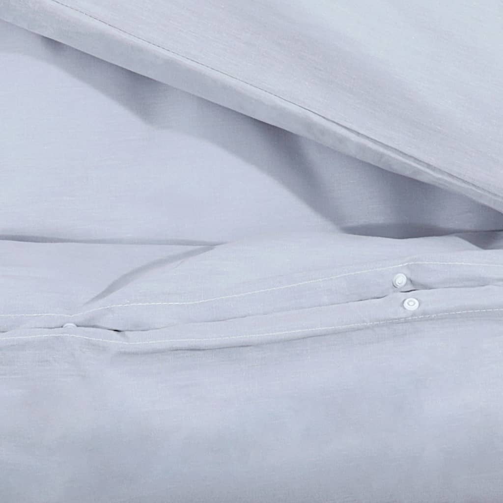 vidaXL gultasveļas komplekts, pelēks, 155x220 cm, mikrošķiedra