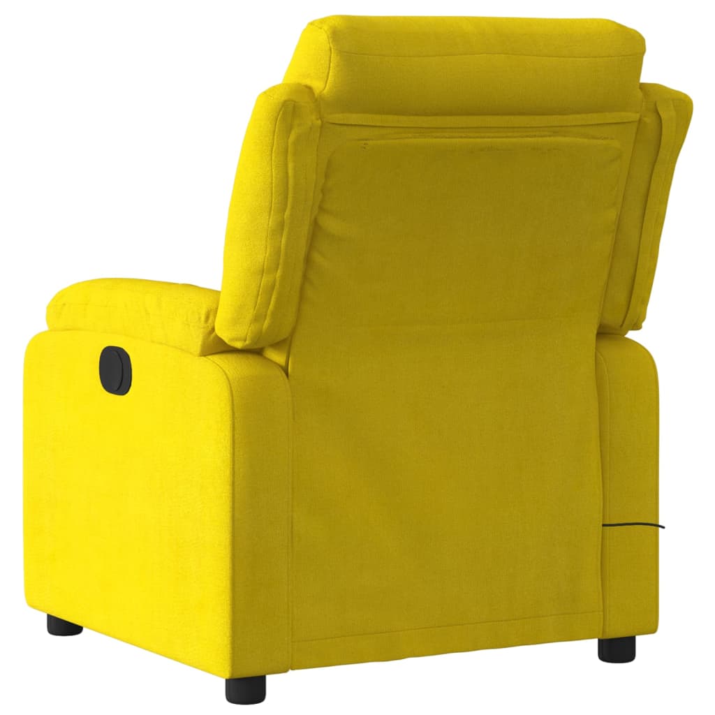 vidaXL masāžas krēsls, atgāžams, dzeltens samts
