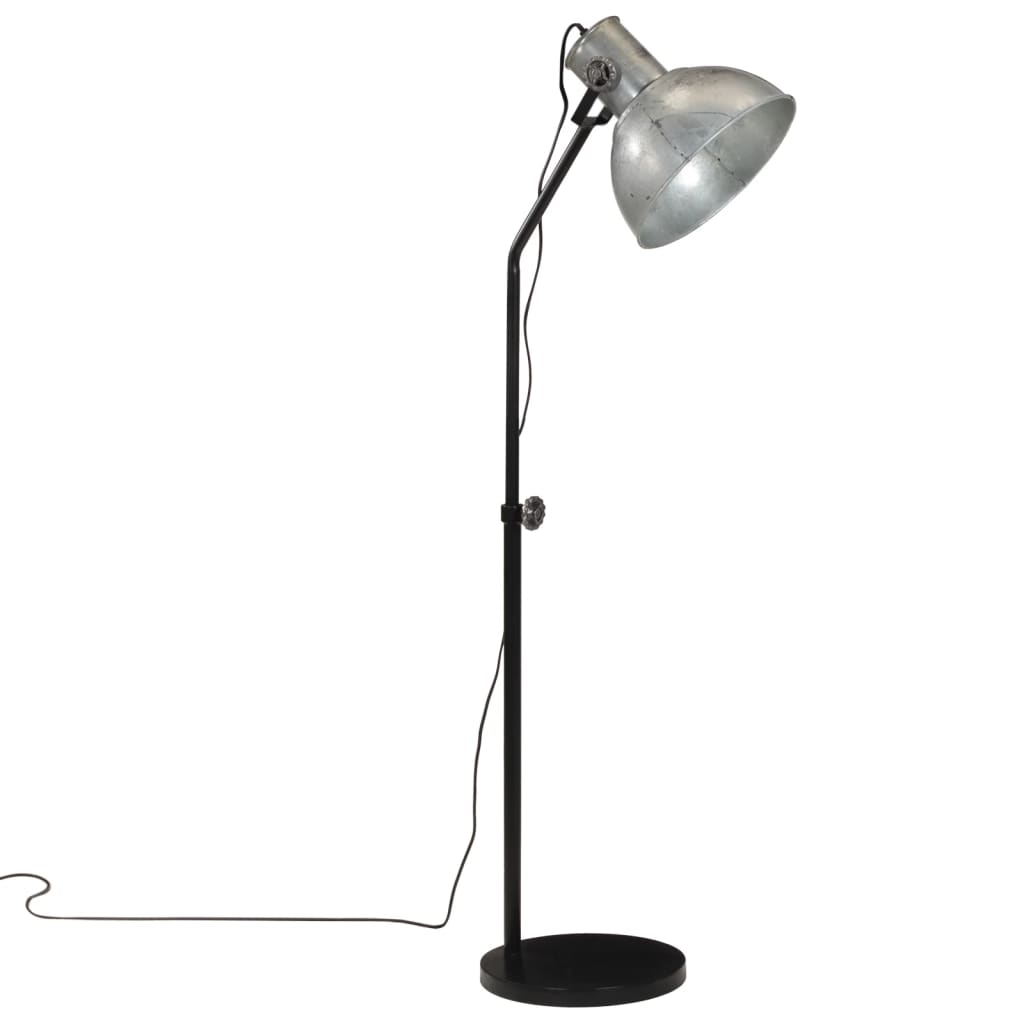 vidaXL grīdas lampa, 25 W, vintāžas, sudraba krāsa, 30x30x90-150cm E27