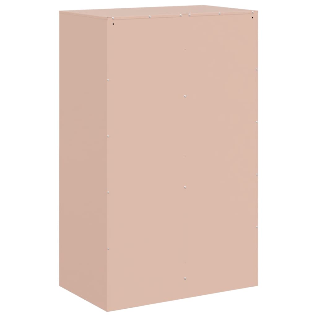vidaXL kumode, rozā, 67x39x107 cm, tērauds
