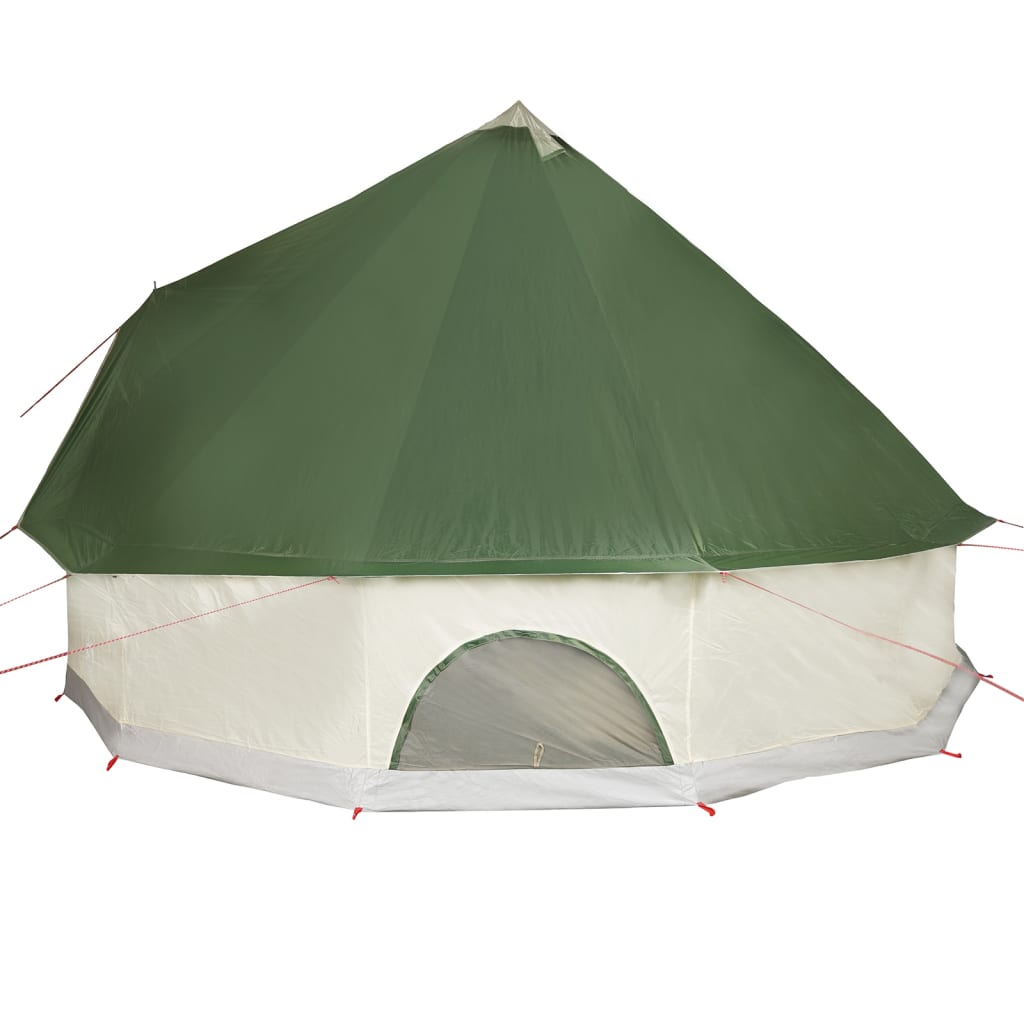 vidaXL ģimenes telts, tipi, 12 personām, zaļa, ūdensnecaurlaidīga