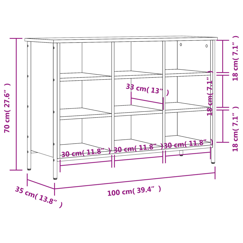 vidaXL apavu plaukts, 100x35x70 cm, inženierijas koks, melns