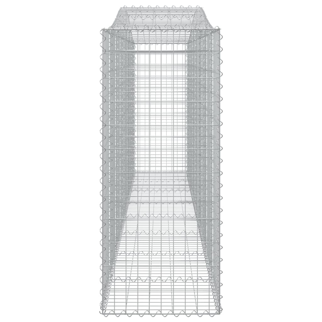 vidaXL arkveida gabiona grozi, 2 gb., 400x50x120/140cm, cinkota dzelzs