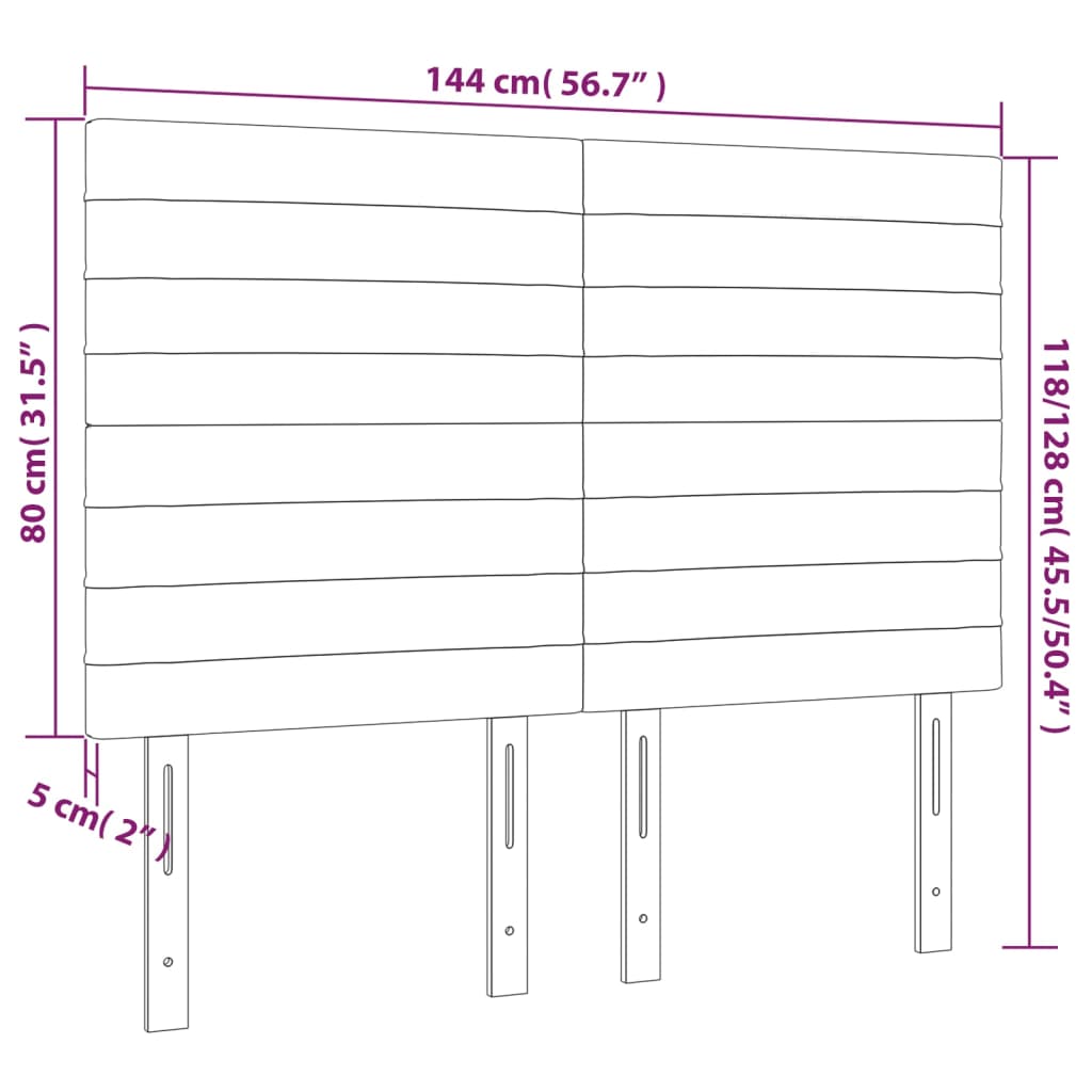 vidaXL gultas galvgaļi, 4 gab., 72x5x78/88 cm, tumši pelēks audums