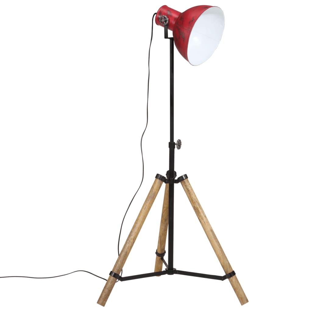 vidaXL grīdas lampa, 25 W, bružāti sarkana, 75x75x90-150 cm E27