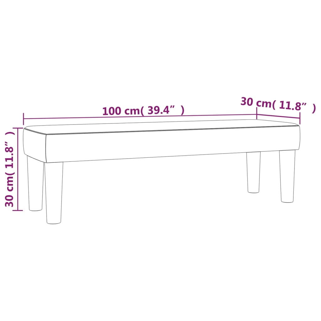 vidaXL sols, melns, 100x30x30 cm, audums