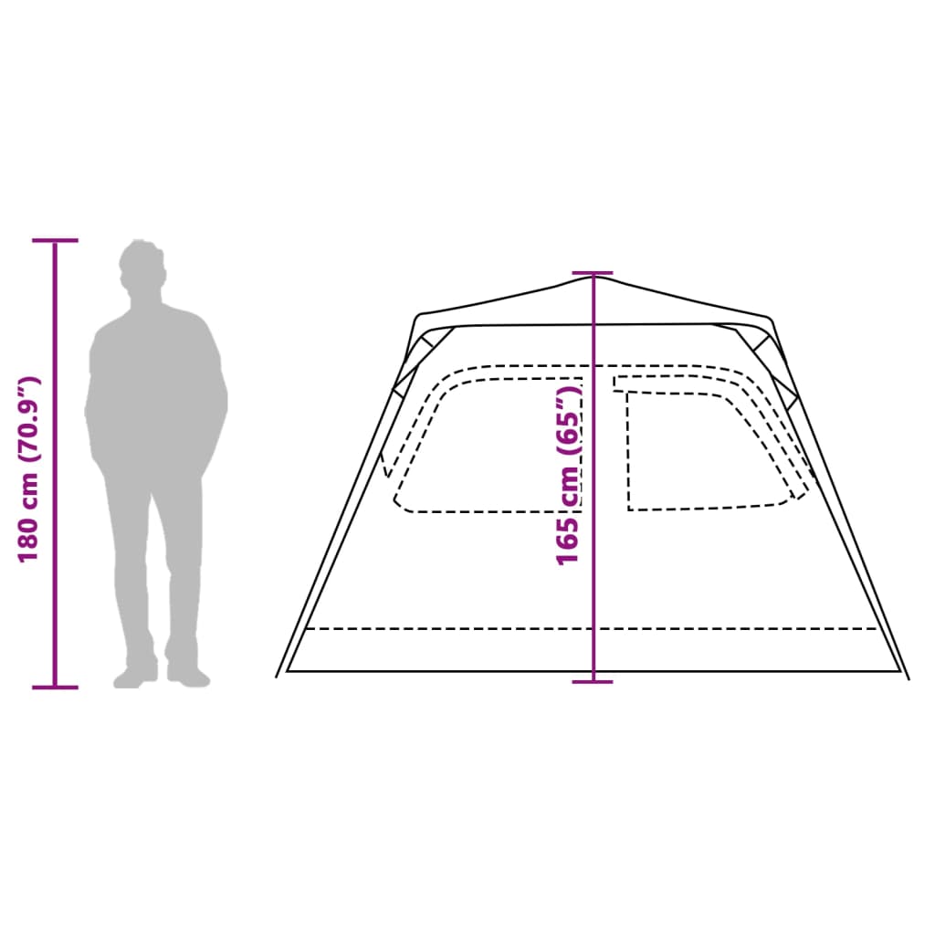 vidaXL kempinga telts 4 personām, kupola forma, zaļa