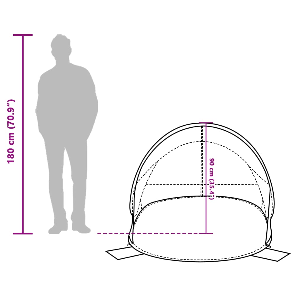 vidaXL pludmales telts, pelēka, ūdensizturīga