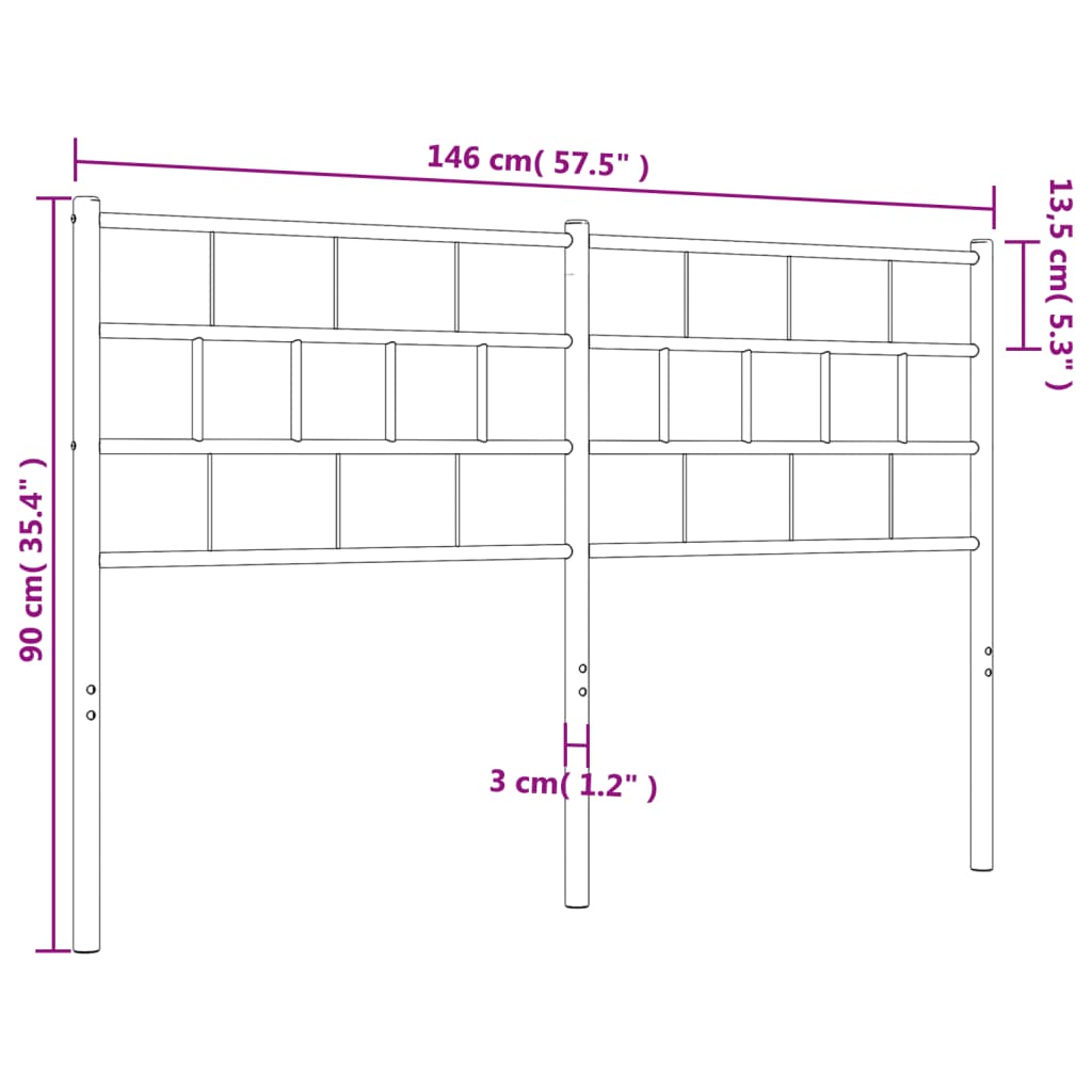 vidaXL gultas galvgalis, balts, 140 cm