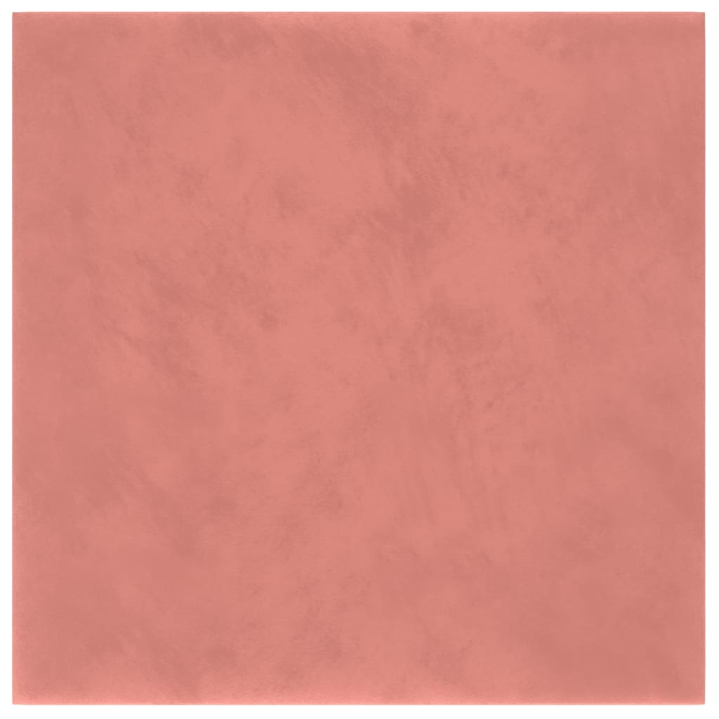 vidaXL sienas paneļi, 12 gab., rozā, 30x30 cm, samts, 1,08 m²
