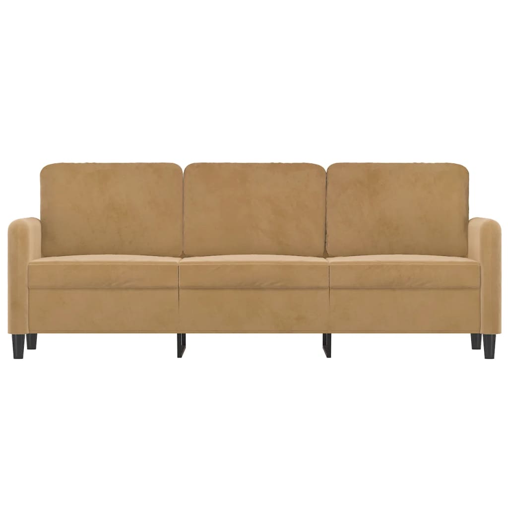 vidaXL trīsvietīgs dīvāns, brūns, 180 cm, samts