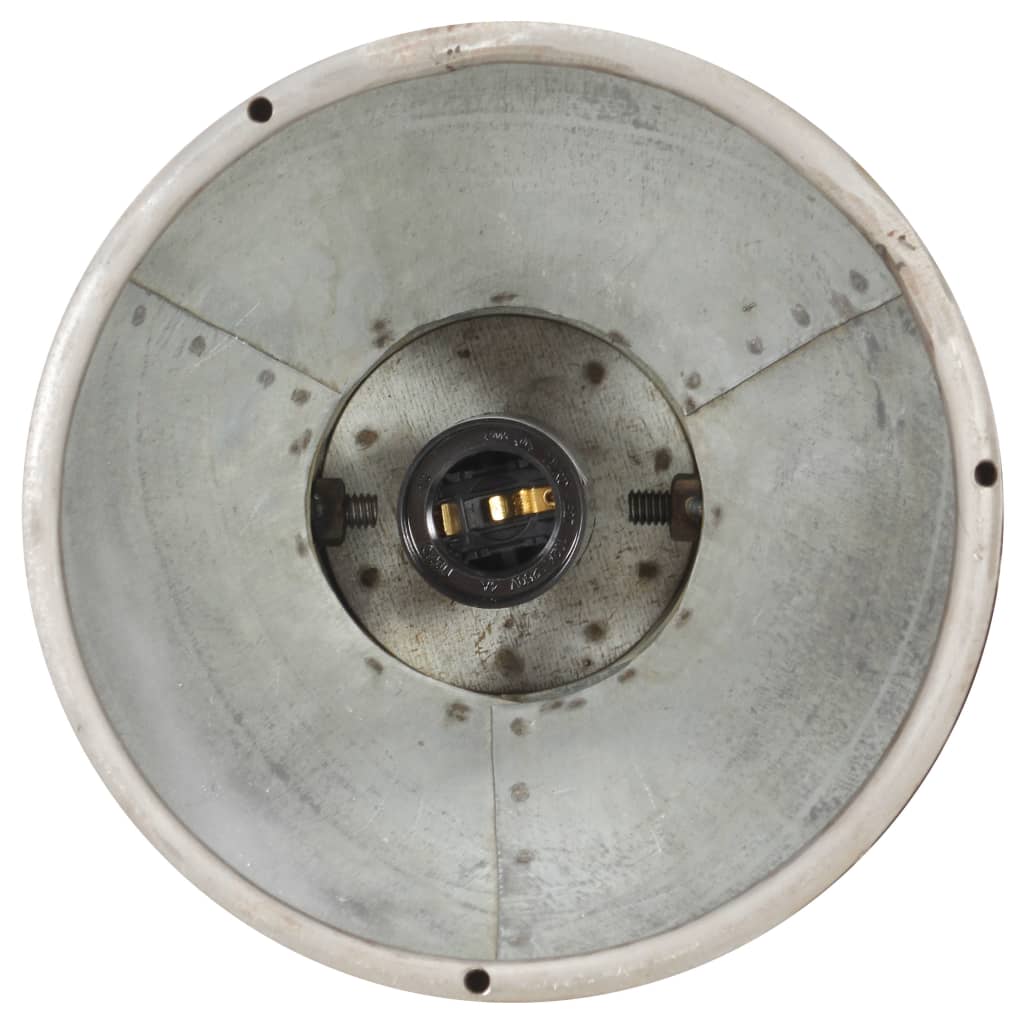 vidaXL griestu lampa, industriāls dizains, sudrabaina, mango koks, E27