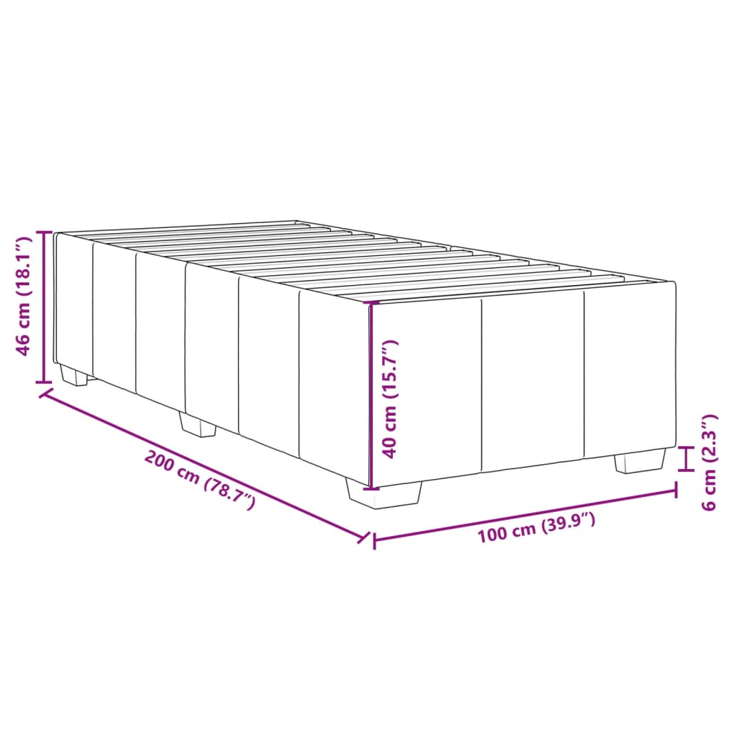 vidaXL atsperu gultas rāmis ar matraci, gaiši pelēka audums, 100x200cm