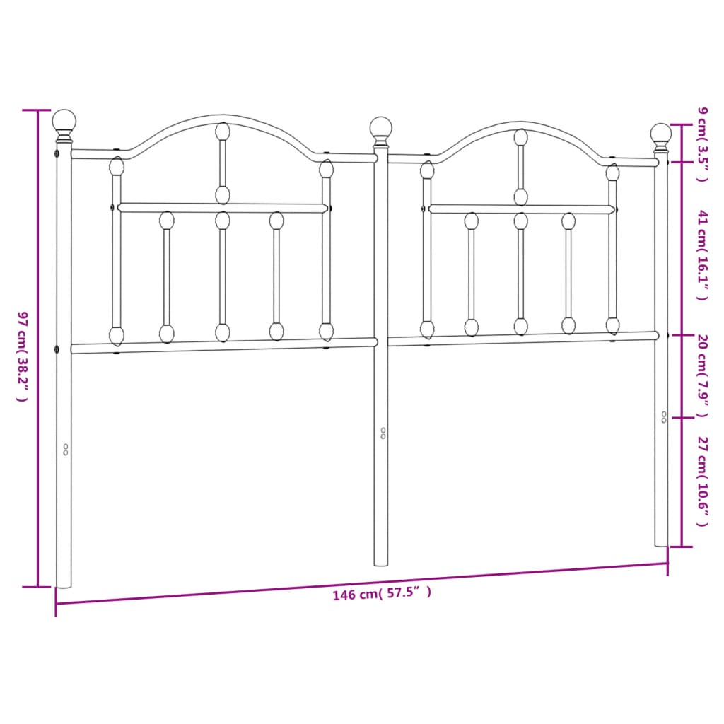 vidaXL gultas galvgalis, balts, 140 cm