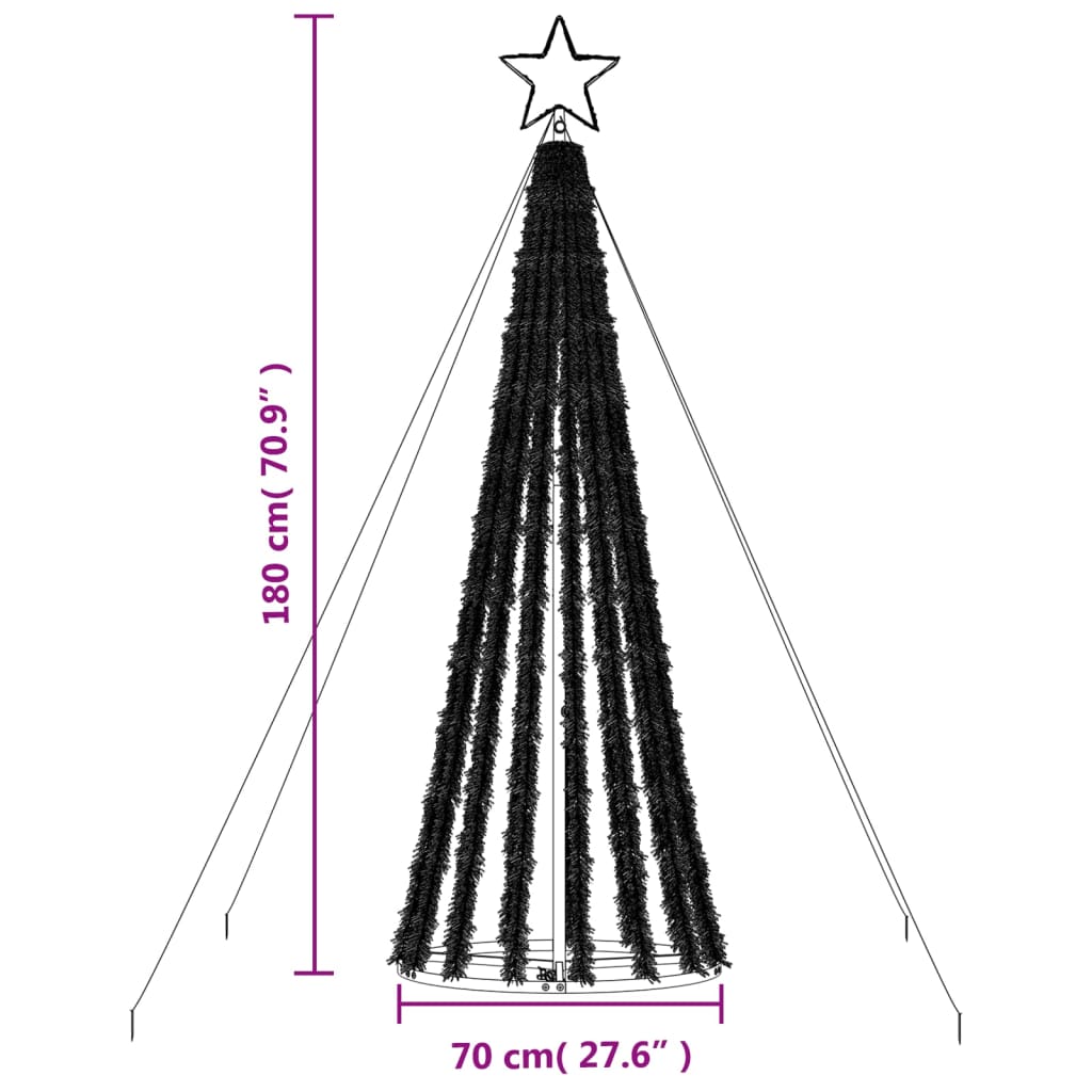 vidaXL Ziemassvētku eglītes dekorācija, 275 zilas LED, 180 cm