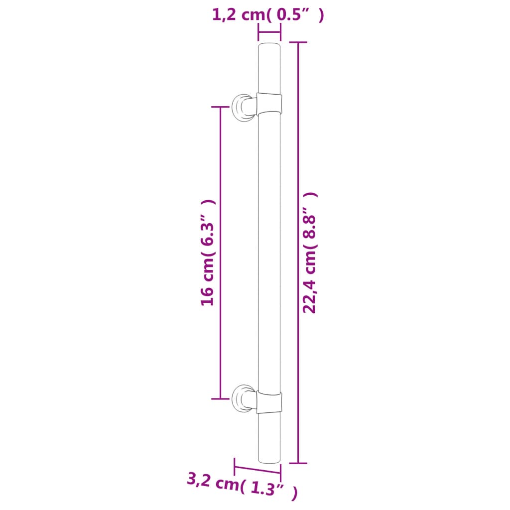 vidaXL skapja rokturi, 10 gab., sudraba, 160 mm, nerūsējošais tērauds