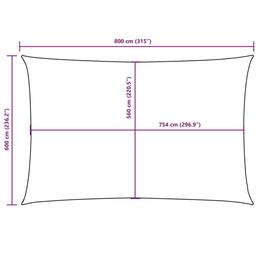 vidaXL saulessargs, taisnstūra, 6x8 m, antracītpelēks oksforda audums