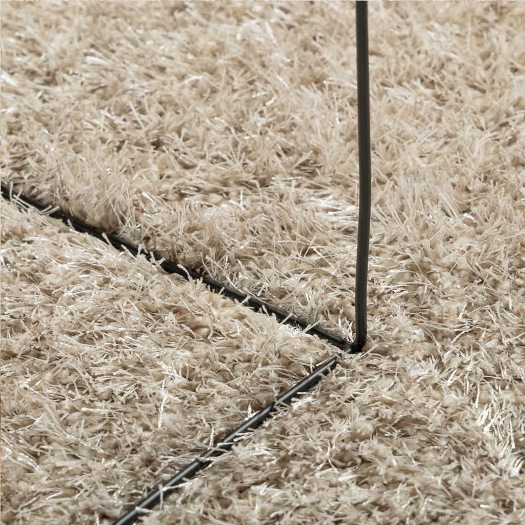 vidaXL paklājs ISTAN, gara spalva, spīdīgi bēšs, Ø 80 cm