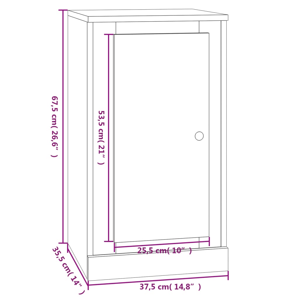 vidaXL kumodes, 2 gab., baltas, 37,5x35,5x67,5 cm, inženierijas koks