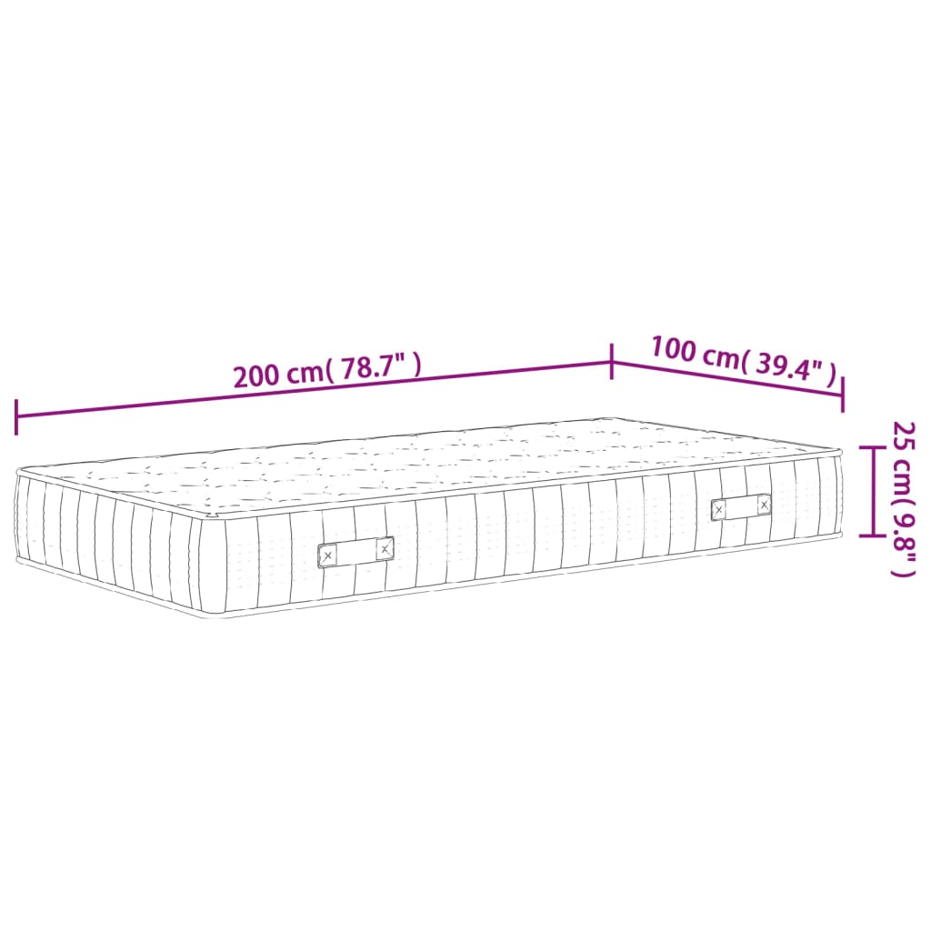 vidaXL atsperu matracis, Medium Firm, 100x200 cm