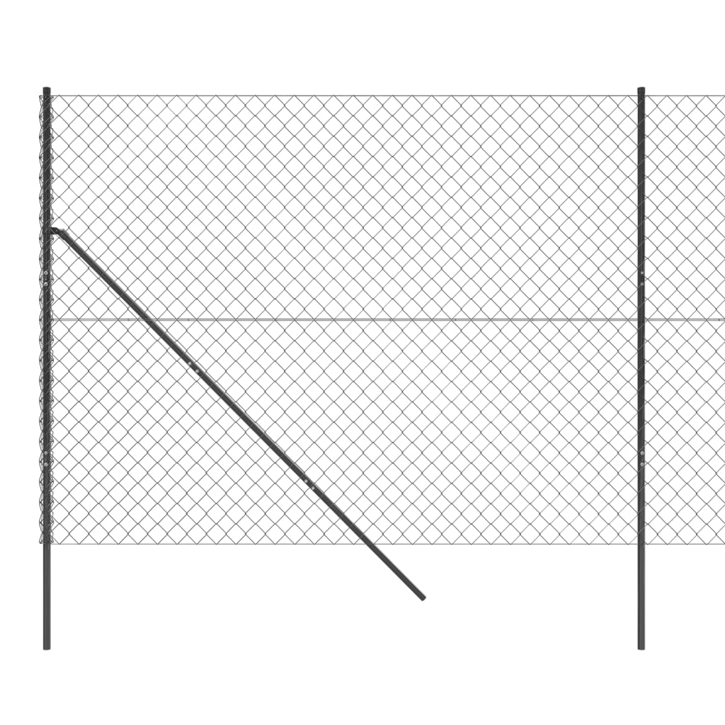 vidaXL stiepļu žogs, 1,4x25 m, pelēks