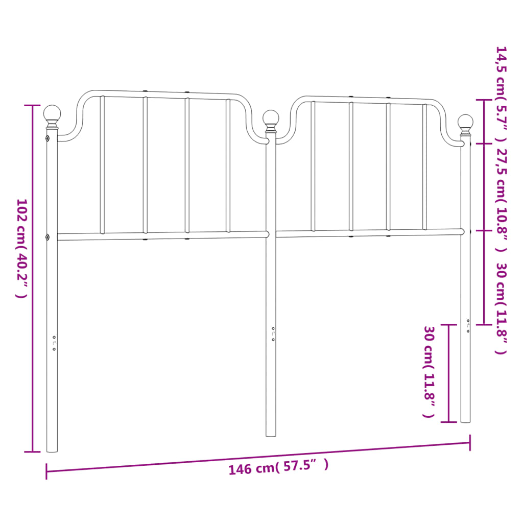 vidaXL gultas galvgalis, balts, 140 cm