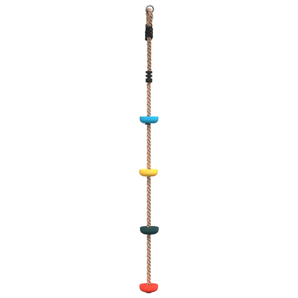 vidaXL bērnu virvju kāpnes ar diskiem, 4 kāpšļi, daudzkrāsainas