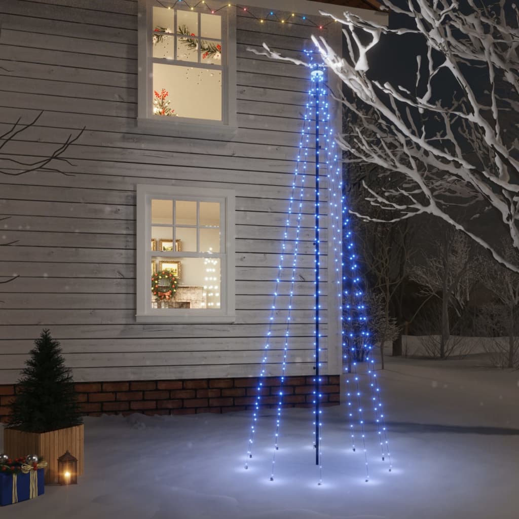 vidaXL Ziemassvētku egle ar pīķi, 310 zilas LED, 300 cm