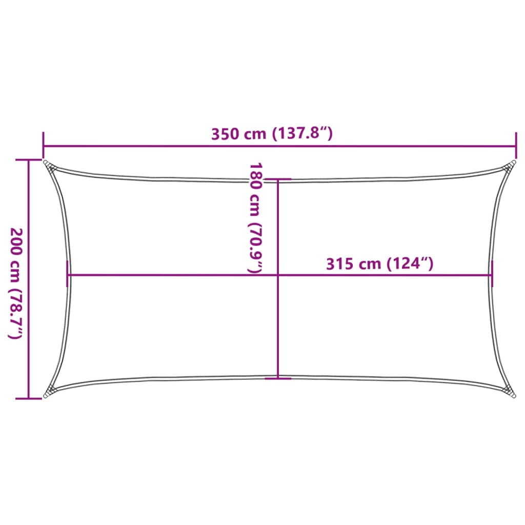 vidaXL saulessargs, 160 g/m², melns, 2x3,5 m, HDPE